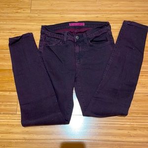 Dark reddish purple J Brand skinny jeans